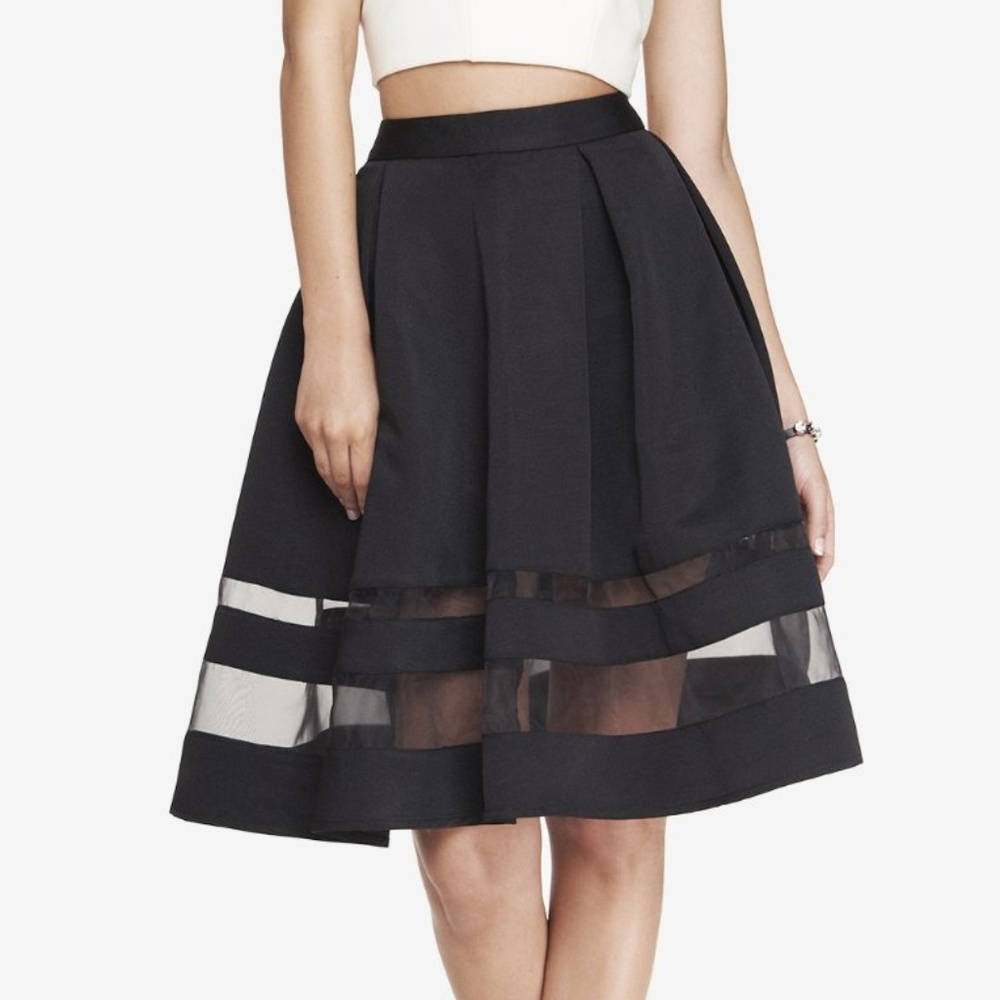 Express Organza Inset Midi Skirt